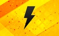 Electricity icon abstract digital banner yellow background
