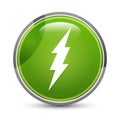 Electricity icon elegant green round button vector illustration Royalty Free Stock Photo