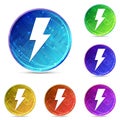 Electricity icon digital abstract round buttons set illustration