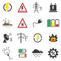 Electricity icon sets symbol.