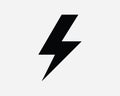 Electricity Icon Thunder Energy Shock Zap Voltage Flash Power Electric Bolt Charge Danger Volt Shape Sign Symbol EPS Vector