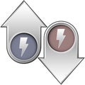 Electricity icon on up and down arrows