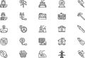 Electricity icons collection is a vector illustration with editable stroke. Royalty Free Stock Photo