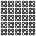 100 electricity icons set black circle Royalty Free Stock Photo