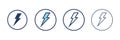 Electricity icons set. Set of energy vector symbol. Filled and Linear style sign for mobile concept and web design Royalty Free Stock Photo