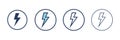 Electricity icons set. Set of energy vector symbol. Filled and Linear style sign for mobile concept and web design Royalty Free Stock Photo