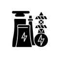 Electricity industry black glyph icon