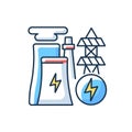 Electricity industry RGB color icon