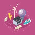 Electricity Isometric Concept