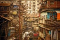 Electricity Lines on the Streets of an Asian City Royalty Free Stock Photo