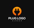 Electricity logo design. Electric plug logo design vector template Royalty Free Stock Photo