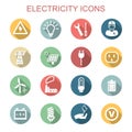 Electricity long shadow icons Royalty Free Stock Photo