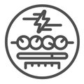Electricity mechanical counter line icon, electrical service concept. Vector graphics. Counting mechanism sign on white