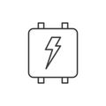 Electricity meter icon. A simple image of an electricity meter with a lightning symbol. Vector over white background. Royalty Free Stock Photo