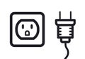 Electricity outlet socket power plug type b vector illustration icon Royalty Free Stock Photo