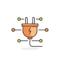 Electricity Plug Icon with Connection Points for Energy, Technology, and Power Solutions Royalty Free Stock Photo