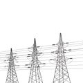 Electricity pole over white. Royalty Free Stock Photo