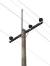 Electricity post in white background Royalty Free Stock Photo