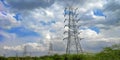 Electricity Posts with blue sky