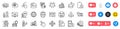 Electricity power, Card and Global engineering line icons pack. For web app. Social media icons. Vector