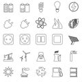 Electricity, Power and Energy Icon Set Royalty Free Stock Photo