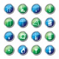 Electricity, power and energy icons over colored background Royalty Free Stock Photo