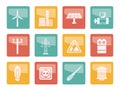 Electricity and power icons over colored background Royalty Free Stock Photo