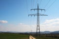 Electricity power lines in Baden Wuerttemberg, Germany Royalty Free Stock Photo