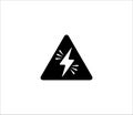 electricity power symbol or icon vector design, high voltage electric shock danger sign illustration Royalty Free Stock Photo