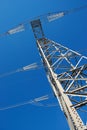 Electricity Pylon Against Blue Sky Royalty Free Stock Photo