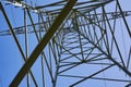 Electricity pylon against blue sky Royalty Free Stock Photo