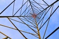 Electricity pylon, bottom view Royalty Free Stock Photo