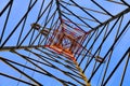 Electricity pylon, bottom view Royalty Free Stock Photo