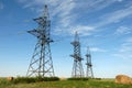 Electricity pylon constructions. Royalty Free Stock Photo
