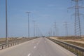 Electricity pylon on nature background . Electricity transmission power lines High voltage tower . Power line high voltage post Royalty Free Stock Photo