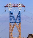 Electricity pylon, power line. Royalty Free Stock Photo