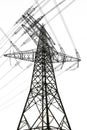 Electricity pylon and power lines Royalty Free Stock Photo