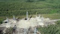 Electricity Pylons Aerial View