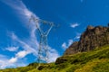 Electricity pylons.