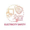 Electricity safety red gradient concept icon