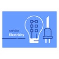 Electricity services concept, electric equipment, save energy, LED light bulb