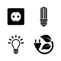 Electricity. Simple Related Vector Icons Royalty Free Stock Photo