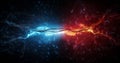 Electricity space current blue astronomy wires galaxy nebula star red cosmos science universe Royalty Free Stock Photo