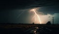 Electricity sparks danger in dark thunderstorm night generated by AI Royalty Free Stock Photo