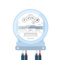 Electricity supply meter, electric meter icon, analog counter