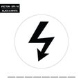 Electricity symbol black and white flat icon