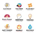 Electricity Symbol Design Logo Vector Royalty Free Stock Photo