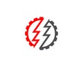 Electricity symbol in the gear logo