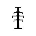 Electricity Tower icon vector. Transmission Tower illustration sign. Power Lines symbol. Electrical Lines logo. Royalty Free Stock Photo