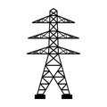 Electricity Tower icon vector. Transmission Tower illustration sign. Power Lines symbol. Electrical Lines logo. Royalty Free Stock Photo
